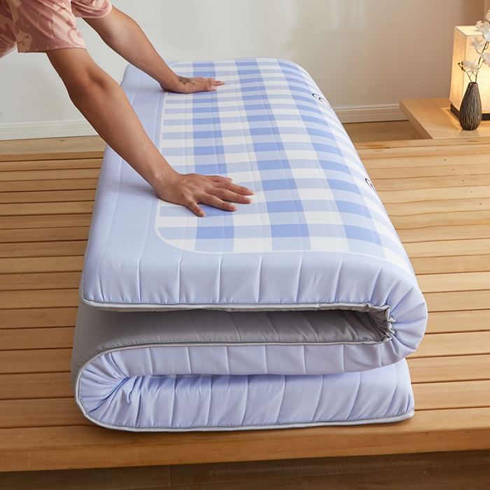 91家纺网 家纺一手货源 找家纺 2025新款大版数码印花亲肤磨毛床垫 成人版 幸运微笑