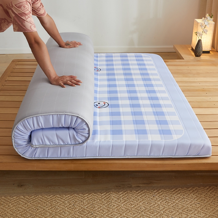 91家纺网 家纺一手货源 找家纺 2025新款大版数码印花亲肤磨毛床垫 成人版 幸运微笑