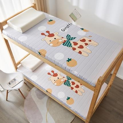 91家纺网 家纺一手货源 找家纺 2025新款大版数码印花亲肤磨毛床垫 学生版 开心小鹿