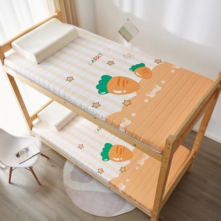 91家纺网 家纺一手货源 找家纺 2025新款大版数码印花亲肤磨毛床垫 学生版 萝卜小兔