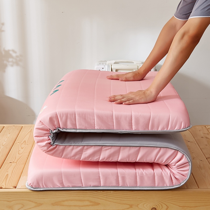 91家纺网 家纺一手货源 找家纺 2025新款大版数码印花亲肤磨毛床垫 学生版 草莓朵朵