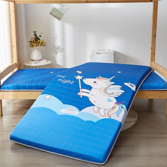 91家纺网 家纺一手货源 找家纺 2025新款大版数码印花亲肤磨毛床垫 学生版 独角兽