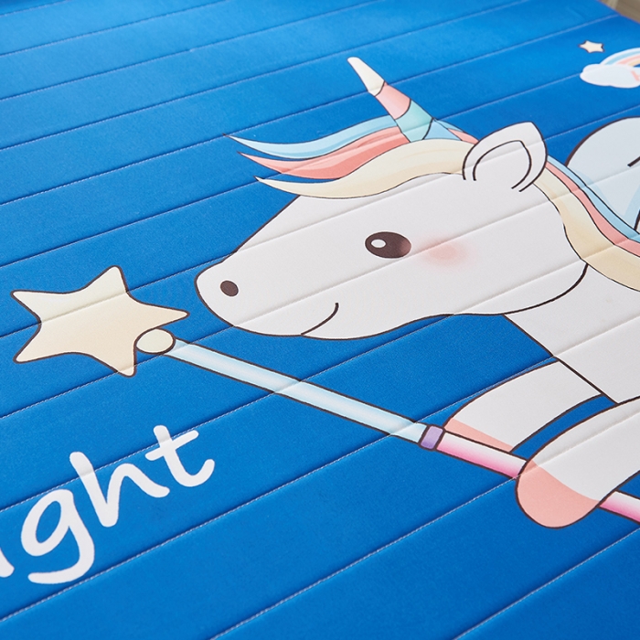 91家纺网 家纺一手货源 找家纺 2025新款大版数码印花亲肤磨毛床垫 学生版 独角兽