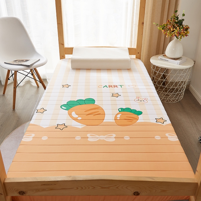 91家纺网 家纺一手货源 找家纺 2025新款大版数码印花亲肤磨毛床垫 学生版 萝卜小兔