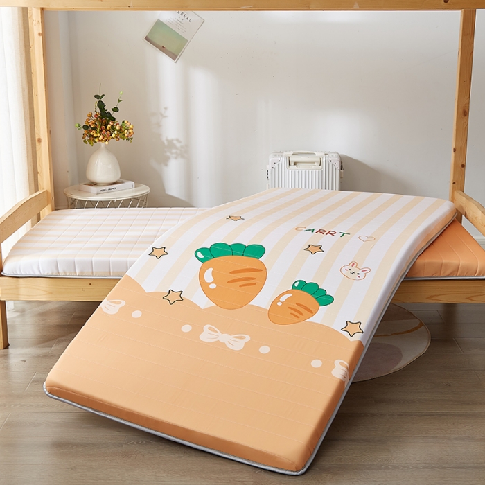 91家纺网 家纺一手货源 找家纺 2025新款大版数码印花亲肤磨毛床垫 学生版 萝卜小兔