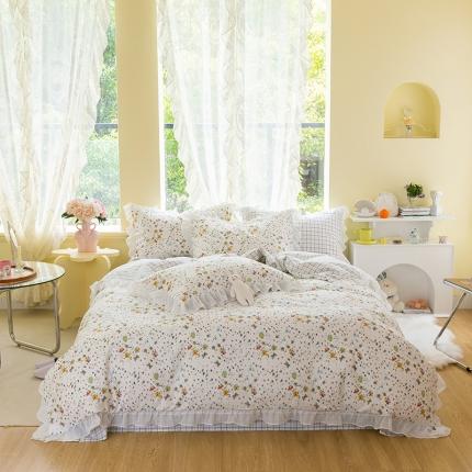 千朵 2021新款全棉四件套 洛颜