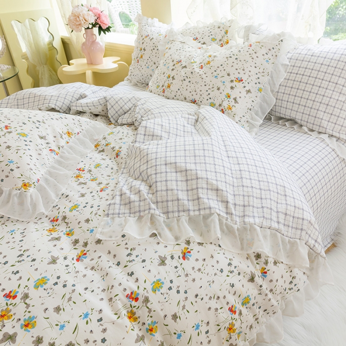 91家纺网 家纺一手货源 找家纺 千朵 2021新款全棉四件套 洛颜