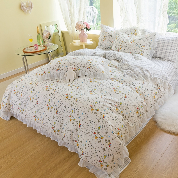 91家纺网 家纺一手货源 找家纺 千朵 2021新款全棉四件套 洛颜