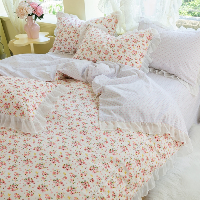 91家纺网 家纺一手货源 找家纺 千朵 2021新款全棉四件套 密语拼接款