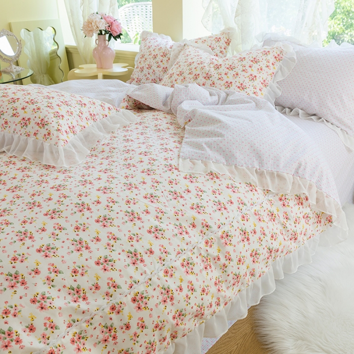 91家纺网 家纺一手货源 找家纺 千朵 2021新款全棉四件套 密语拼接款