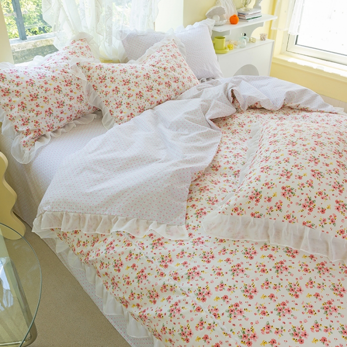 91家纺网 家纺一手货源 找家纺 千朵 2021新款全棉四件套 密语拼接款