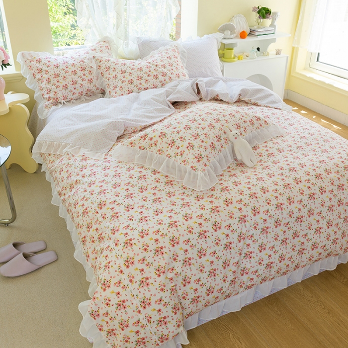 91家纺网 家纺一手货源 找家纺 千朵 2021新款全棉四件套 密语拼接款