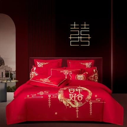 91家纺网 家纺一手货源 找家纺 （总）甜咪咪 2021新款大红婚庆磨毛系列四件套