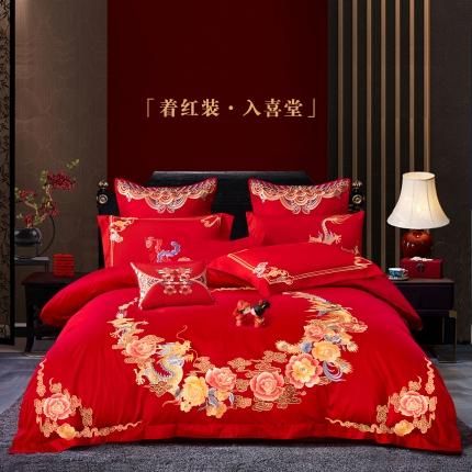 91家纺网 家纺一手货源 找家纺 （总）甜咪咪 2021新款大红婚庆磨毛系列四件套