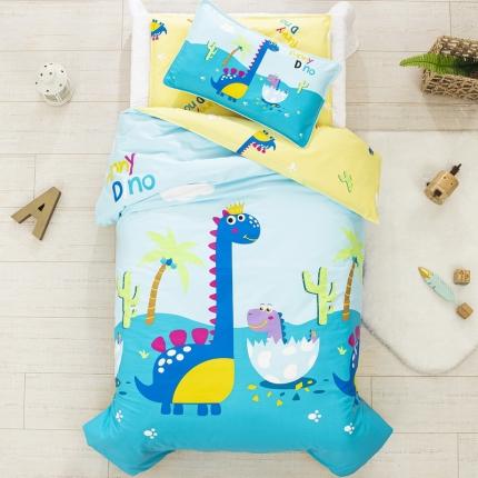 91家纺网 家纺一手货源 找家纺 乐秀 40S全棉13372幼儿园三件套六件套 皇冠恐龙