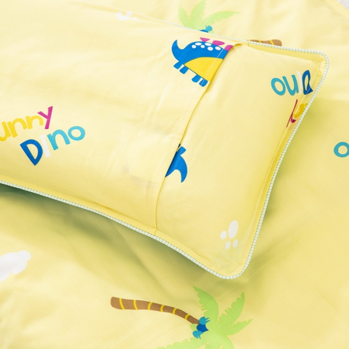 91家纺网 家纺一手货源 找家纺 乐秀 40S全棉13372幼儿园三件套六件套 皇冠恐龙