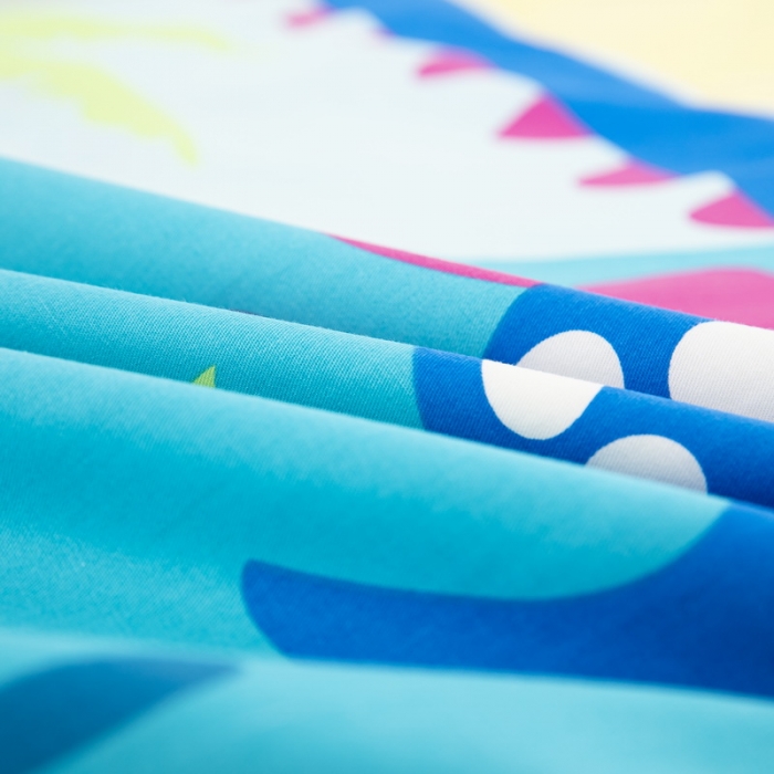 91家纺网 家纺一手货源 找家纺 乐秀 40S全棉13372幼儿园三件套六件套 皇冠恐龙