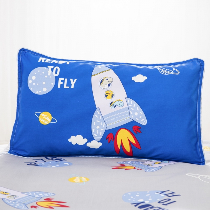 91家纺网 家纺一手货源 找家纺 乐秀 40S全棉13372幼儿园三件套六件套 太空恐龙