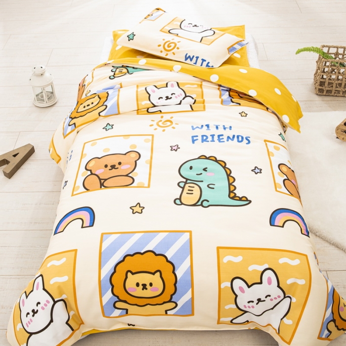 91家纺网 家纺一手货源 找家纺 乐秀 40S全棉13372幼儿园三件套六件套 幸运宝贝