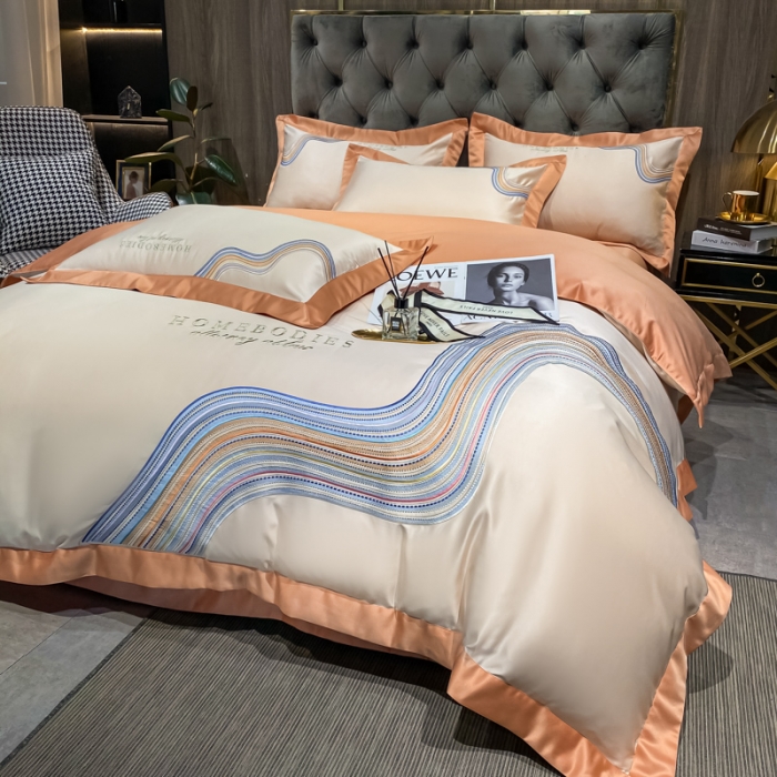 91家纺网 家纺一手货源 找家纺 宅家居 2021新款米莱系列臻品水洗真丝四件套 奶油黄