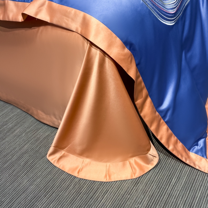 91家纺网 家纺一手货源 找家纺 宅家居 2021新款米莱系列臻品水洗真丝四件套 宝石蓝