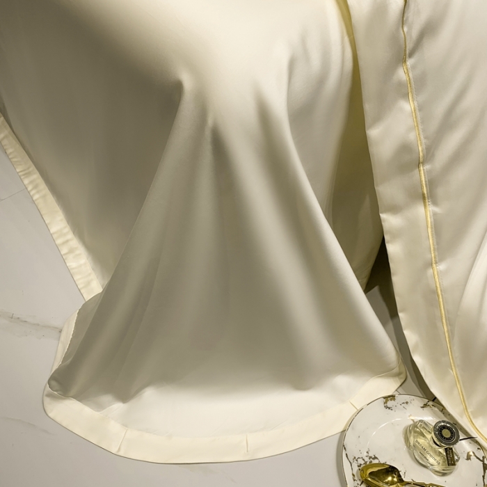 91家纺网 家纺一手货源 找家纺 榻尚家居2021新款长绒棉简约轻奢四件套 魅-贵族白