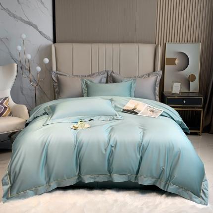 榻尚家居2021新款长绒棉简约轻奢四件套 魅-湖水绿