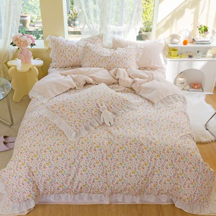 91家纺网 家纺一手货源 找家纺 千朵 2021新款全棉四件套 元气拼接款