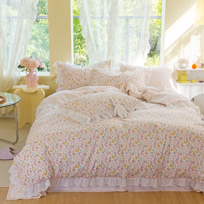 91家纺网 家纺一手货源 找家纺 千朵 2021新款全棉四件套 元气拼接款