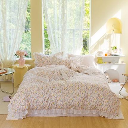 千朵 2021新款全棉四件套 元气拼接款