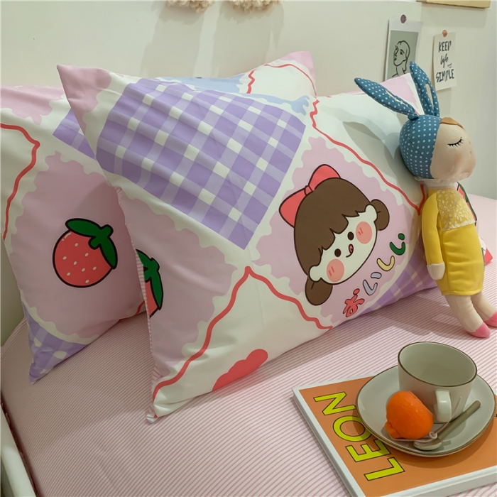 91家纺网 家纺一手货源 找家纺 （总）西引力2022年新款全棉纯棉卡通单枕套一对装