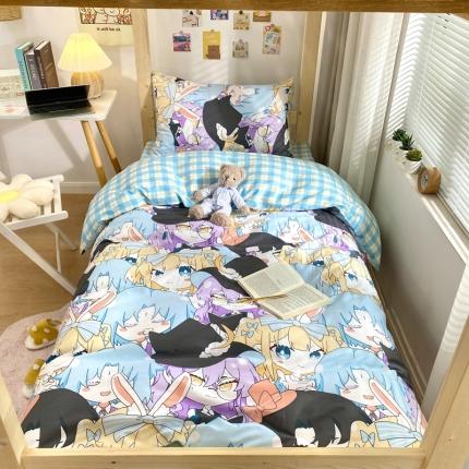 91家纺网 家纺一手货源 找家纺 （总）金丝鸟 2021新款全棉活性13372学生三件套