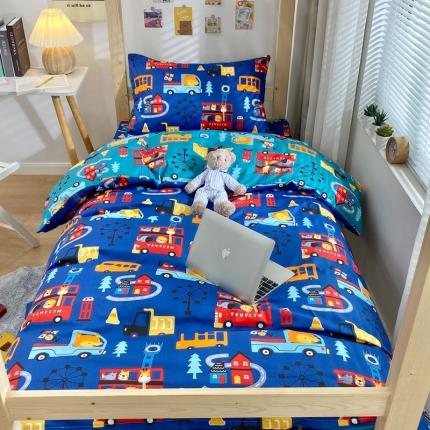 91家纺网 家纺一手货源 找家纺 金丝鸟 2021新款全棉活性13372学生三件套 精彩巴士