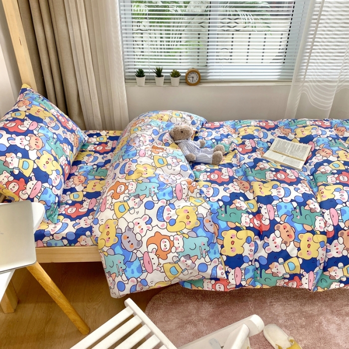 91家纺网 家纺一手货源 找家纺 金丝鸟 2021新款全棉活性13372学生三件套 迷你世界