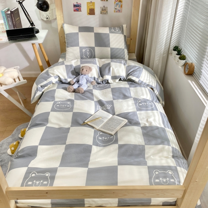 91家纺网 家纺一手货源 找家纺 金丝鸟 2021新款全棉活性13372学生三件套 无影熊