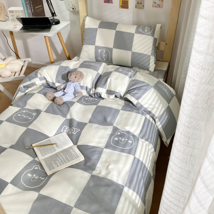 91家纺网 家纺一手货源 找家纺 金丝鸟 2021新款全棉活性13372学生三件套 无影熊