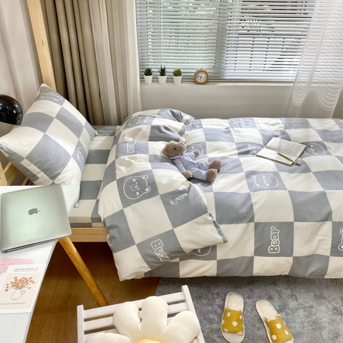 91家纺网 家纺一手货源 找家纺 金丝鸟 2021新款全棉活性13372学生三件套 无影熊