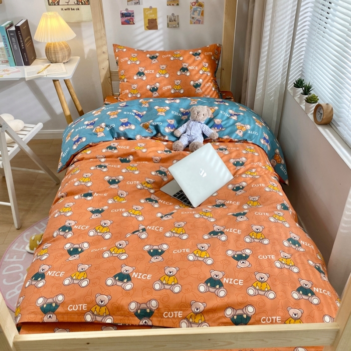 91家纺网 家纺一手货源 找家纺 金丝鸟 2021新款全棉活性13372学生三件套 小美好