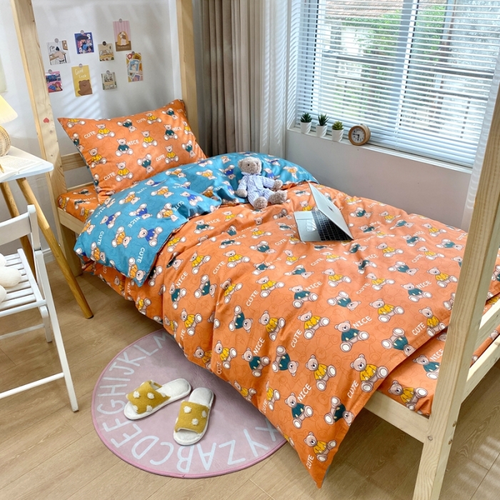 91家纺网 家纺一手货源 找家纺 金丝鸟 2021新款全棉活性13372学生三件套 小美好