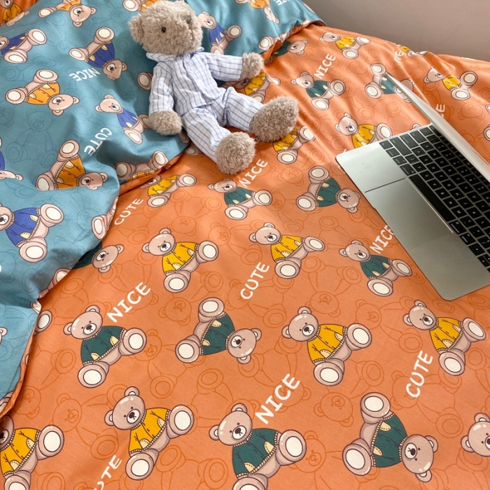 91家纺网 家纺一手货源 找家纺 金丝鸟 2021新款全棉活性13372学生三件套 小美好