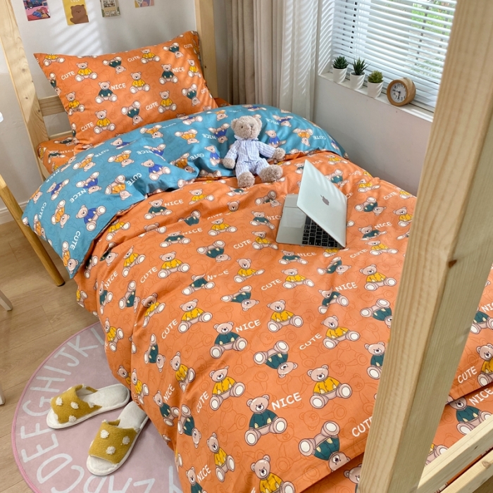 91家纺网 家纺一手货源 找家纺 金丝鸟 2021新款全棉活性13372学生三件套 小美好