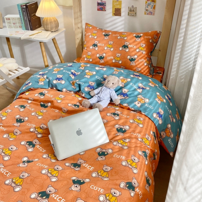 91家纺网 家纺一手货源 找家纺 金丝鸟 2021新款全棉活性13372学生三件套 小美好