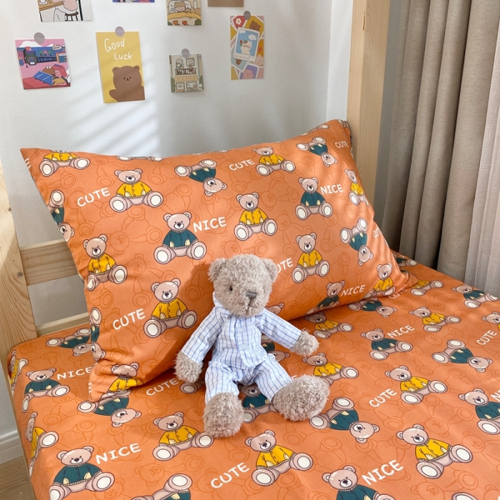 91家纺网 家纺一手货源 找家纺 金丝鸟 2021新款全棉活性13372学生三件套 小美好