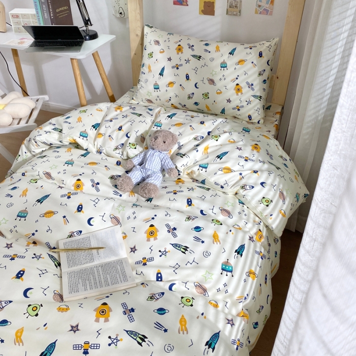 91家纺网 家纺一手货源 找家纺 金丝鸟 2021新款全棉活性13372学生三件套 小宇宙