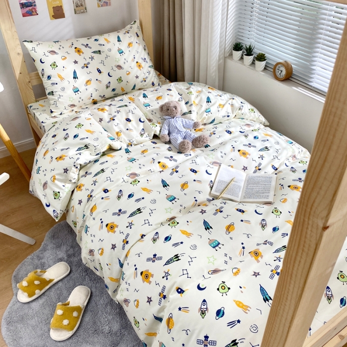 91家纺网 家纺一手货源 找家纺 金丝鸟 2021新款全棉活性13372学生三件套 小宇宙