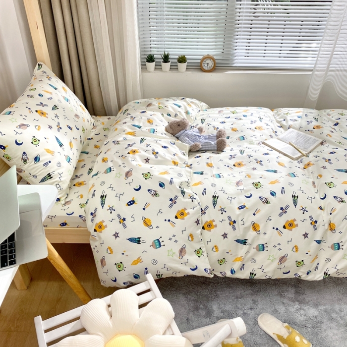 91家纺网 家纺一手货源 找家纺 金丝鸟 2021新款全棉活性13372学生三件套 小宇宙