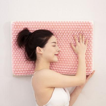 逐眠新款夏季清凉TPE复合乳胶无压波浪枕芯枕头保健粉色