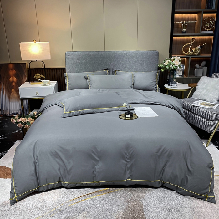 91家纺网 家纺一手货源 找家纺 曼谷 新款伊系列刺绣四件套 伊-深灰