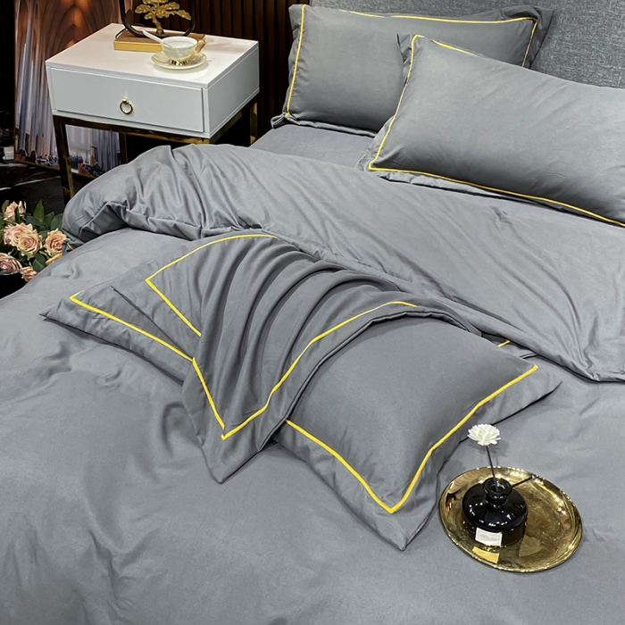 91家纺网 家纺一手货源 找家纺 曼谷 新款伊系列刺绣四件套 伊-深灰