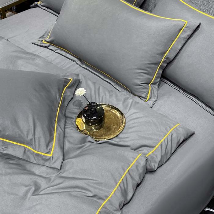 91家纺网 家纺一手货源 找家纺 曼谷 新款伊系列刺绣四件套 伊-深灰